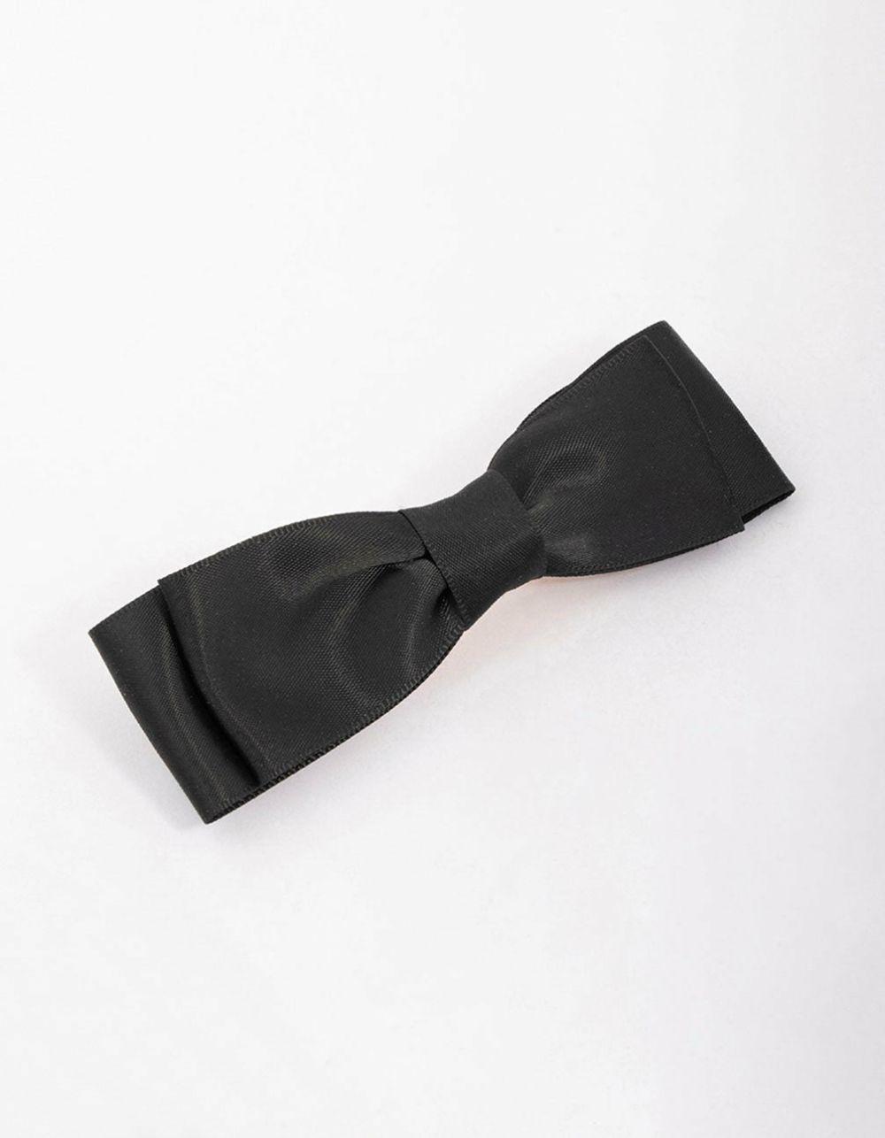 Black Fabric Double Layer Bow Hair Clip Accessories