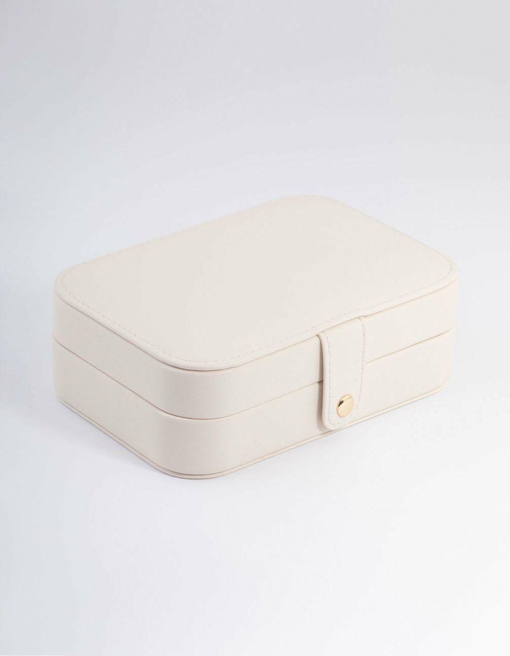 Cream Faux Leather Vanity Jewellery Box Accessories