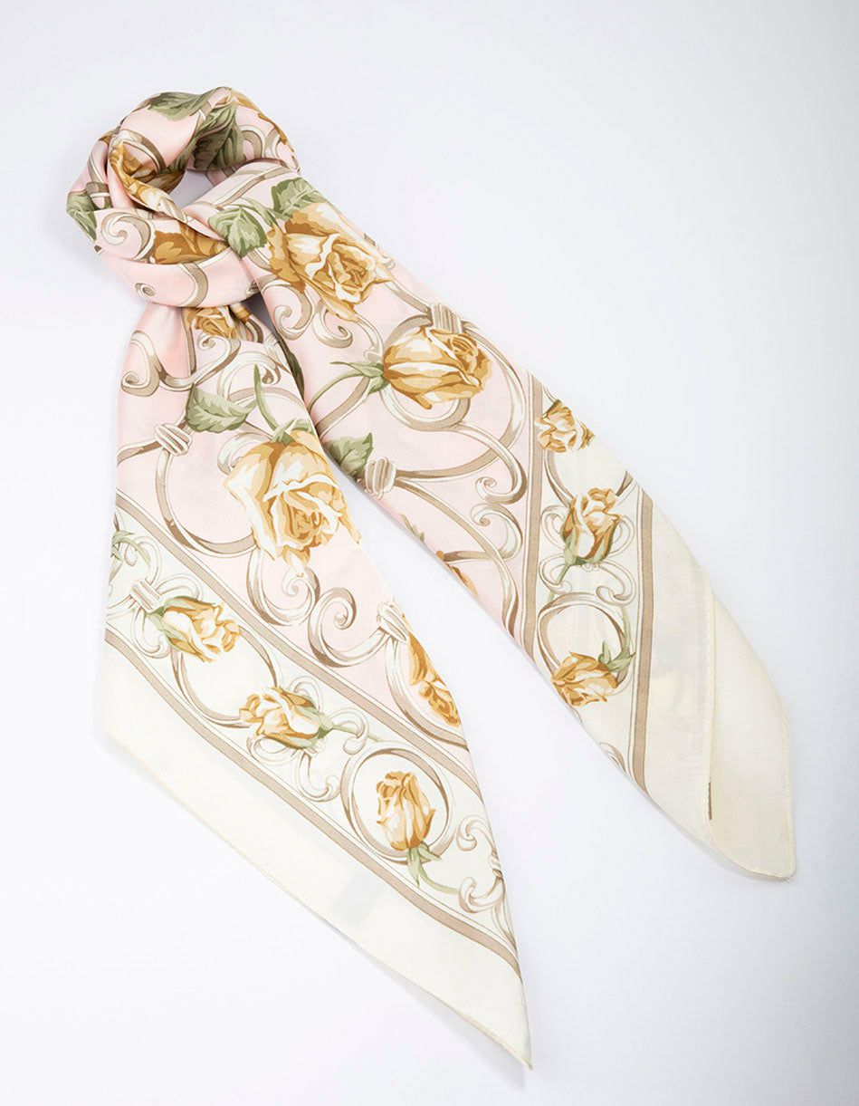 Fabric Floral Chain Printed Scarf Accessories