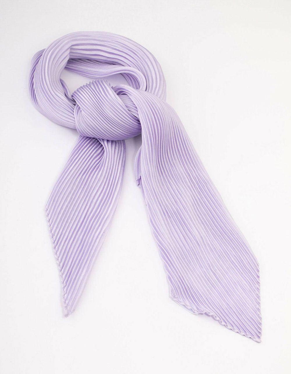 Fabric Lilac Pleated Satin Scarf Accessories