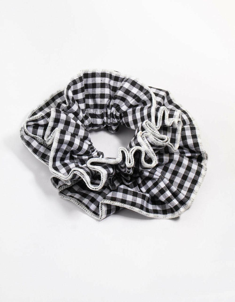 Gingham Fabric Layered Scrunchie Accessories