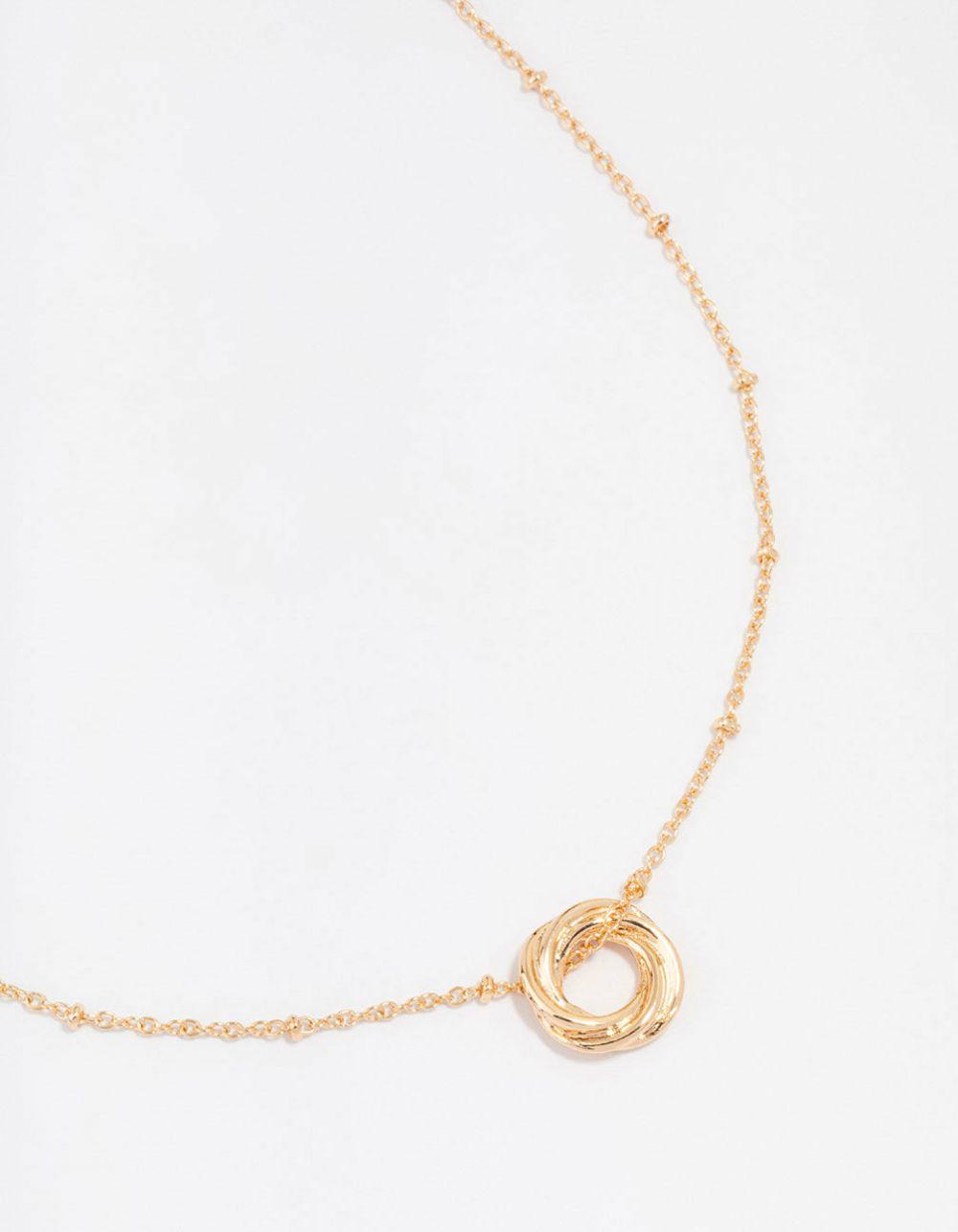 Gold Ball Chain O Ring Necklace Chains