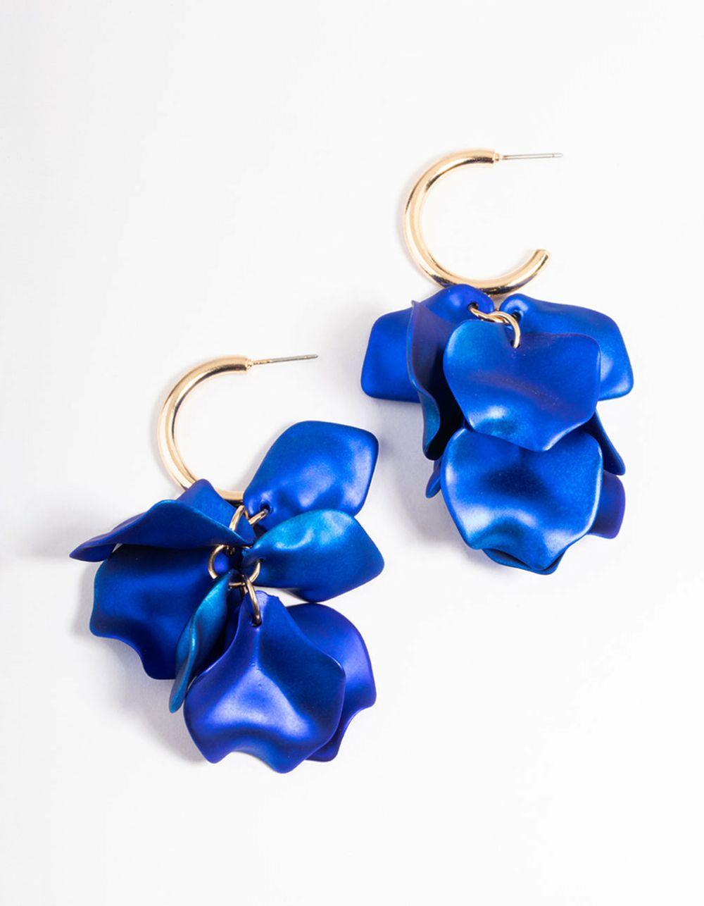 Gold Coated Petal Huggie Earrings Drops & Dangles