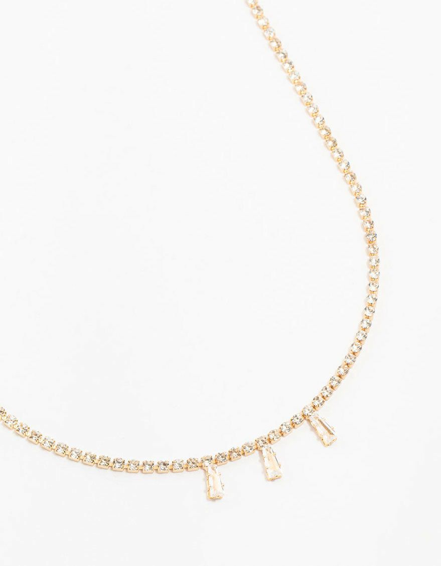 Gold Cupchain Baguette Necklace Chains