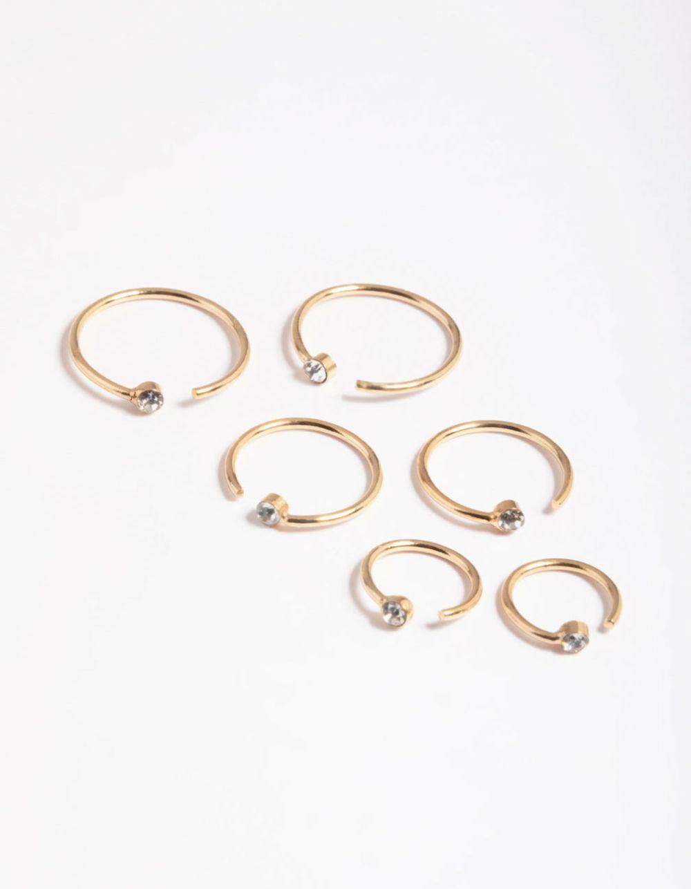 Gold Diamante Faux Ring Body Jewellery