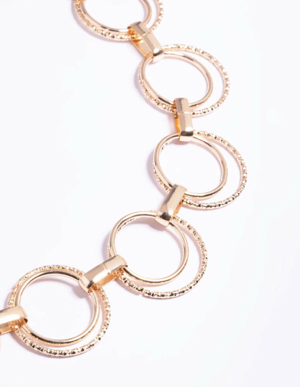 Gold Double Circle Link Belt Accessories