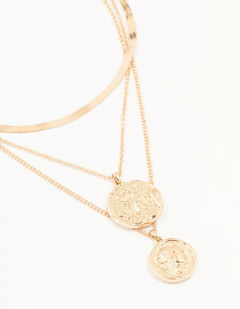 Gold Layered Coin Necklace Jewellery