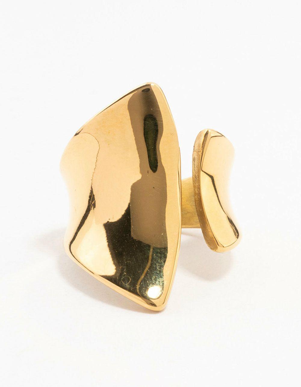 Gold Plated Stainless Steel Wrapped Cocktail Ring Cocktail Rings