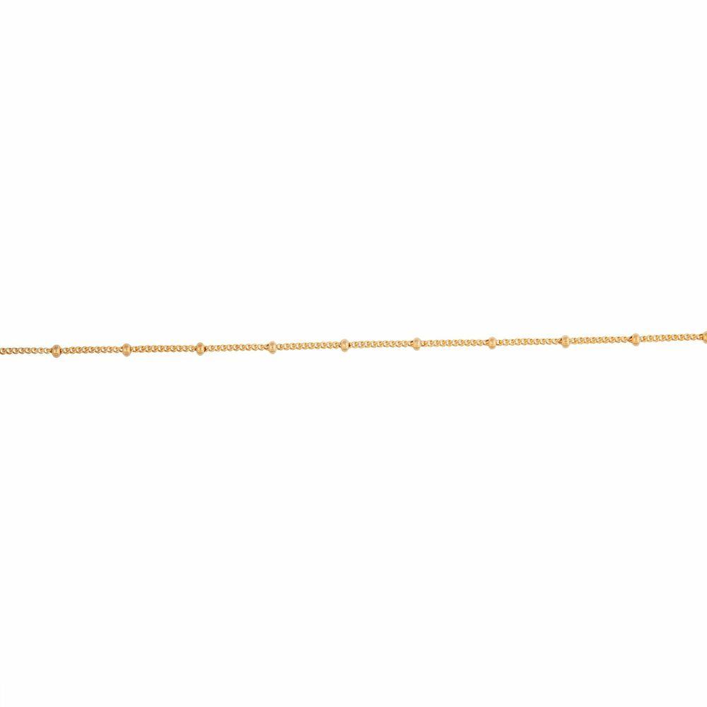 Gold Plated Sterling Silver Bead Chain Anklet Anklets