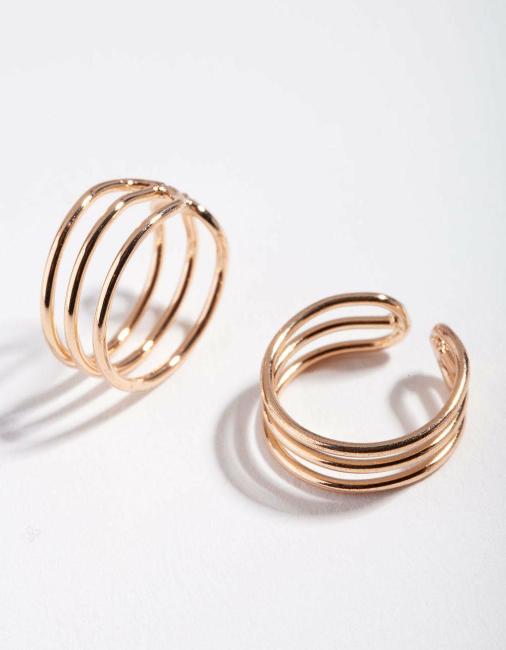 Gold Triple Line Ear Cuff Pack Ear Cuffs & Climbers