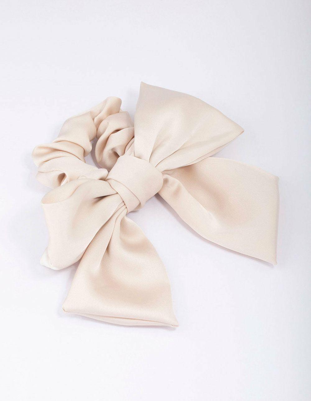 Natural Coloured Bow Hair Scrunchie Accessories