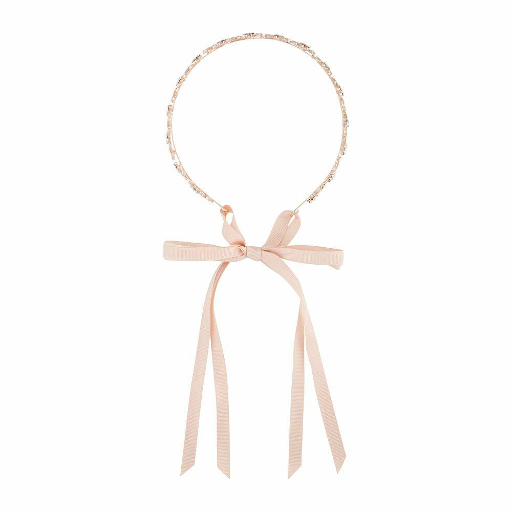 Rose Gold Diamante Leaf Tie Headband Accessories