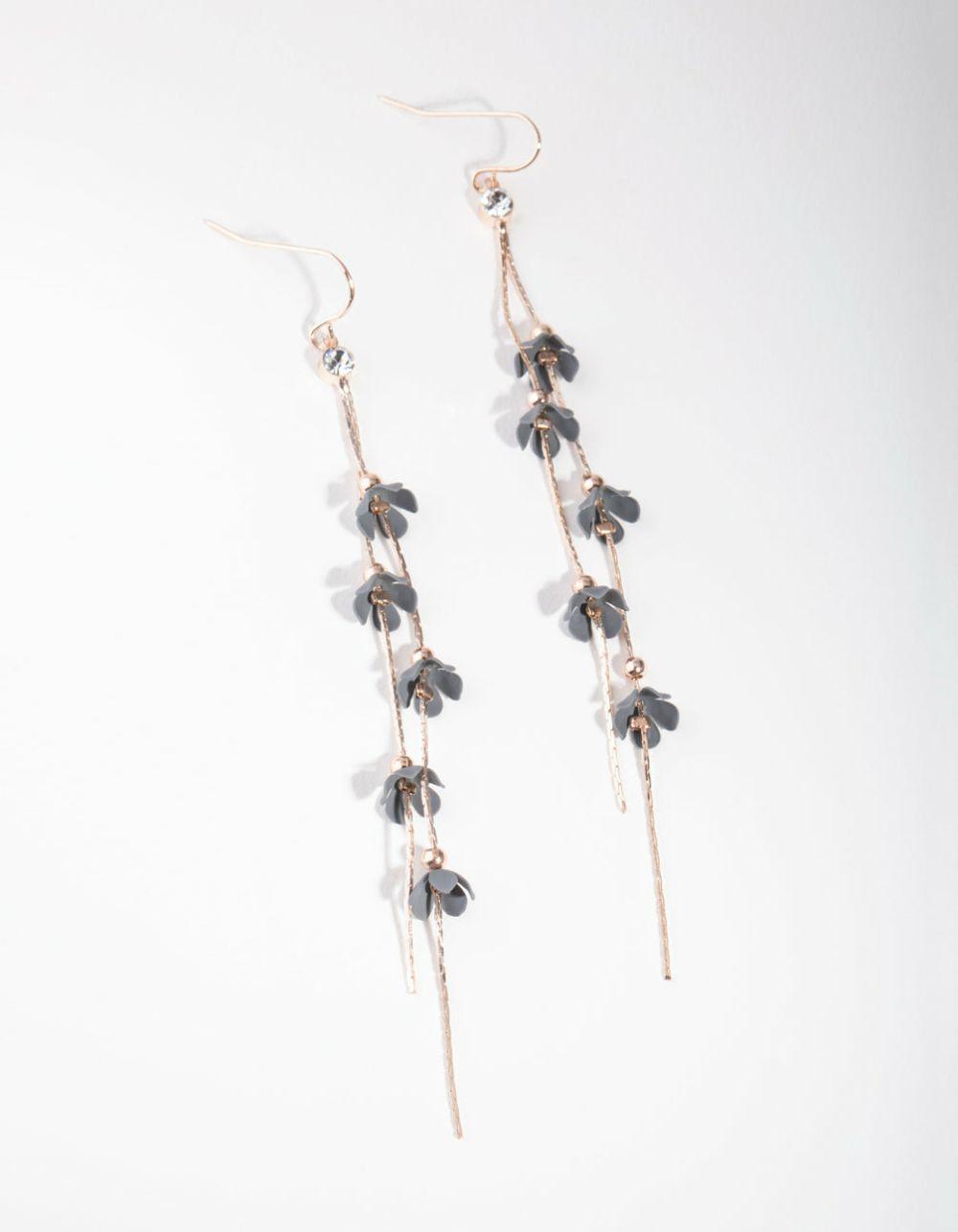 Rose Gold Mini Coated Flower Earrings Drops & Dangles