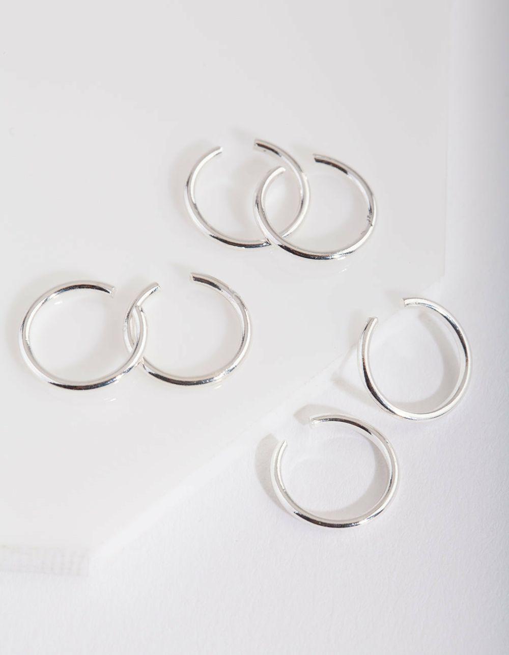 Silver Mini Faux Body Jewellery Rings Body Jewellery