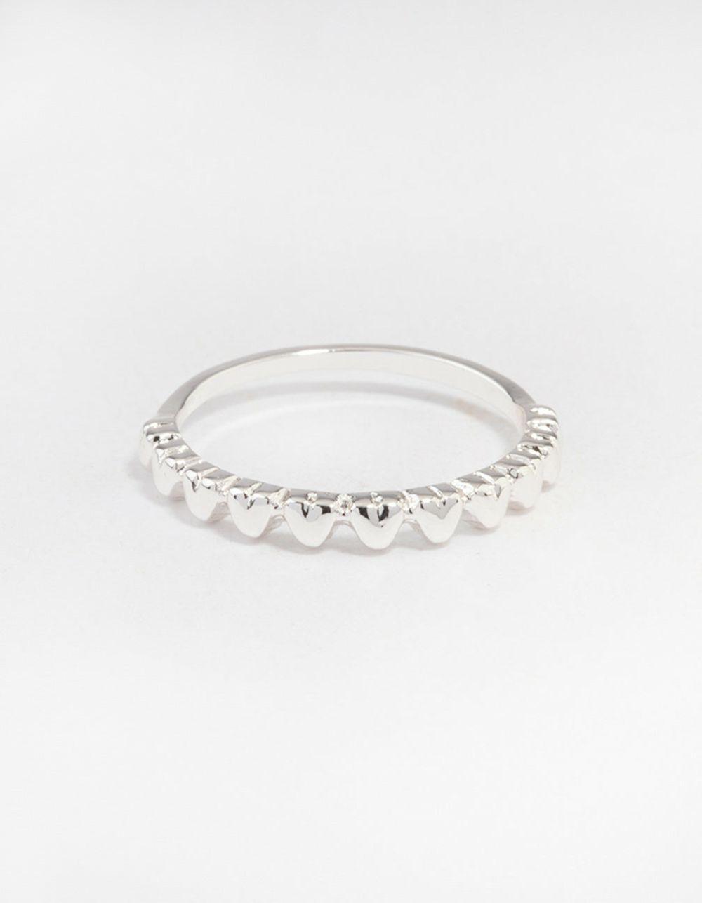 Silver Mini Hearts Ring Bands