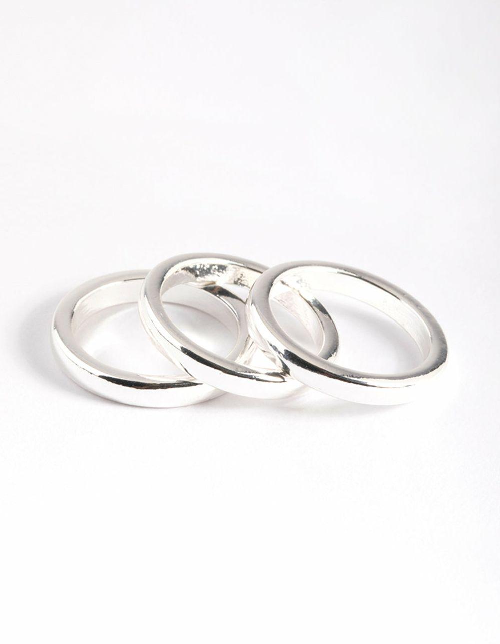 Silver Plated Triple 3mm Band Ring Bands