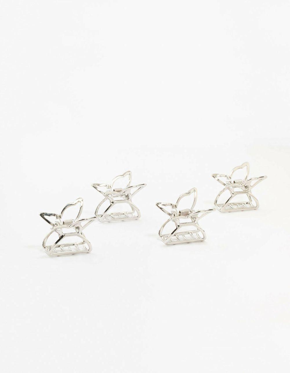 Small Rhodium Butterfly Clips Accessories