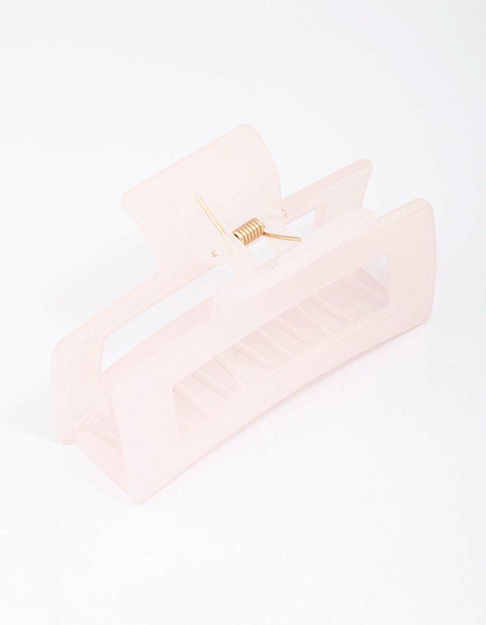 Pastel Pink Rectangular Hair Claw Clip Accessories