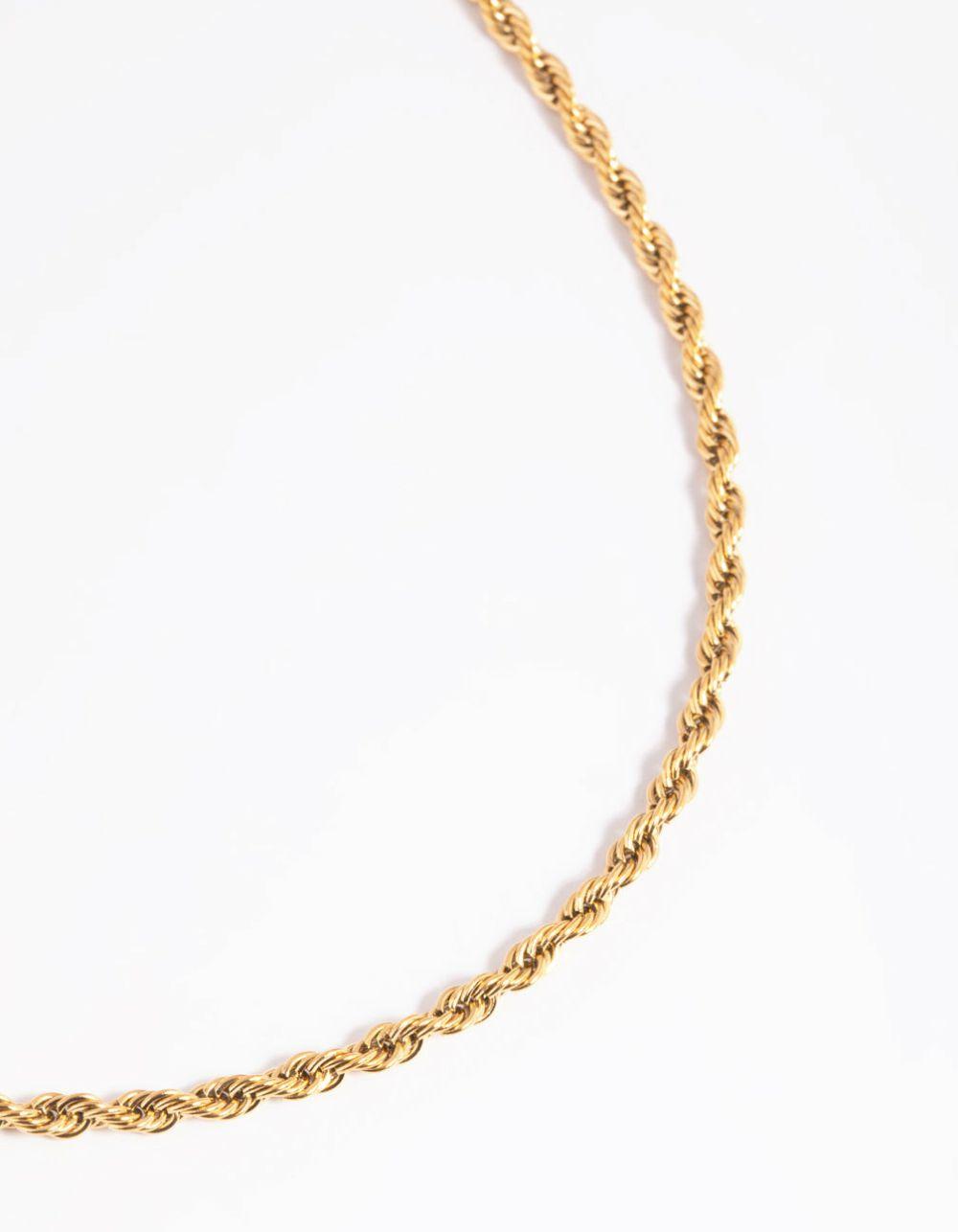 Gold Plated Stainless Steel Twisted Chain Necklace Chains