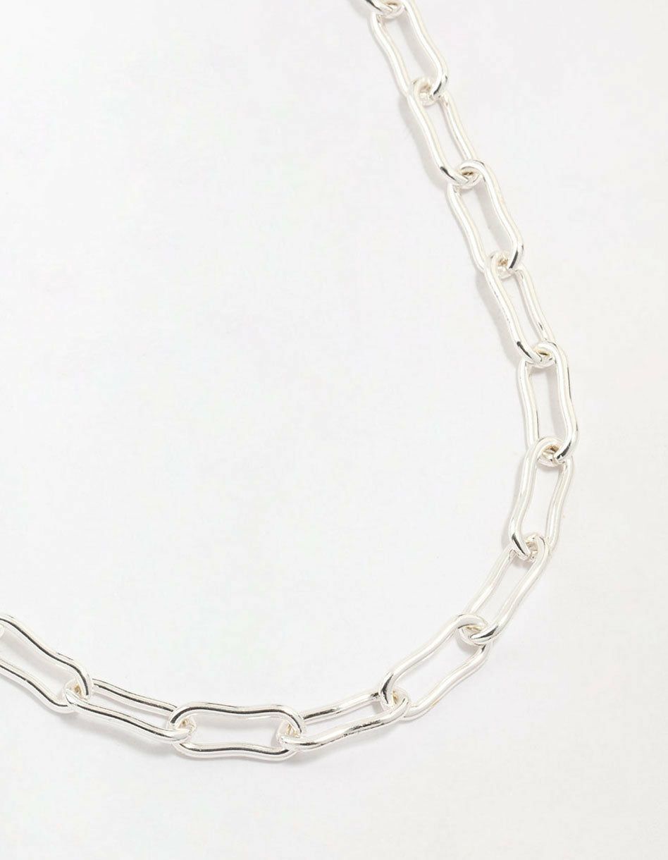 Silver Plated Mixed Link Necklace Chains